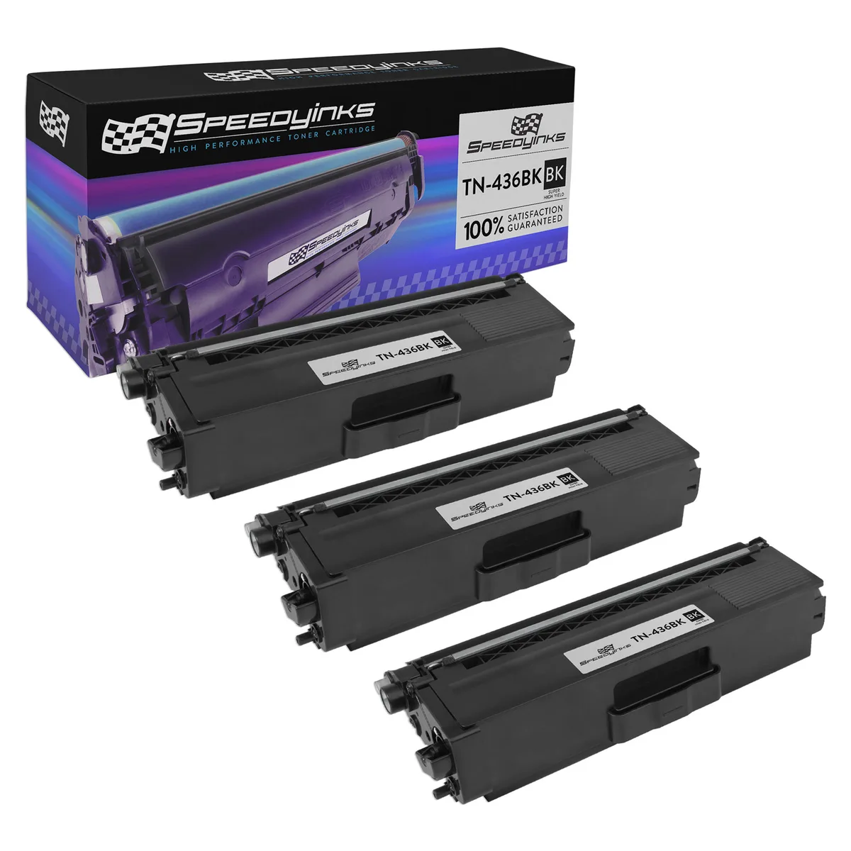 SpeedyInks SpeedyInks TN-436 Black Toner 3-Pack 6500 Pages — product photo