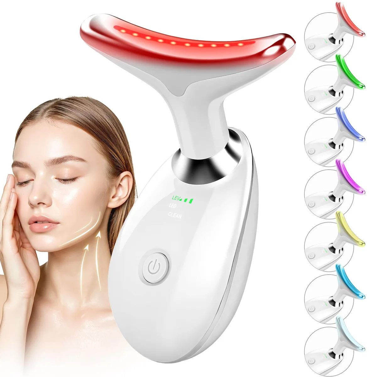 YEVYO YEVYO Face Massager 7 Colors Red Light Therapy White 113°F 160° Arc — product photo