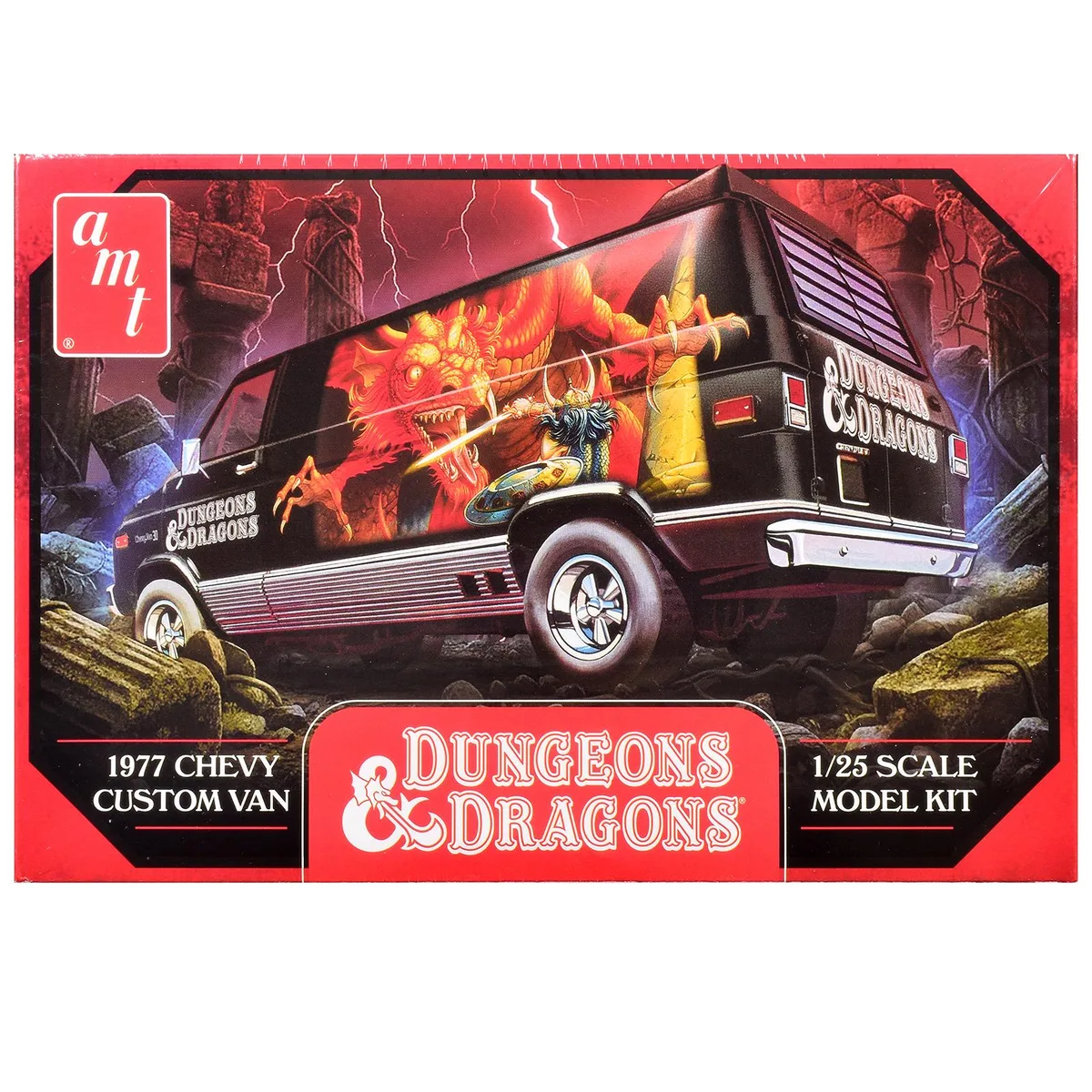 AMT AMT AMT1568 1/25 1974 Chevrolet Custom Van D&amp;D Model Kit 212 parts — product photo