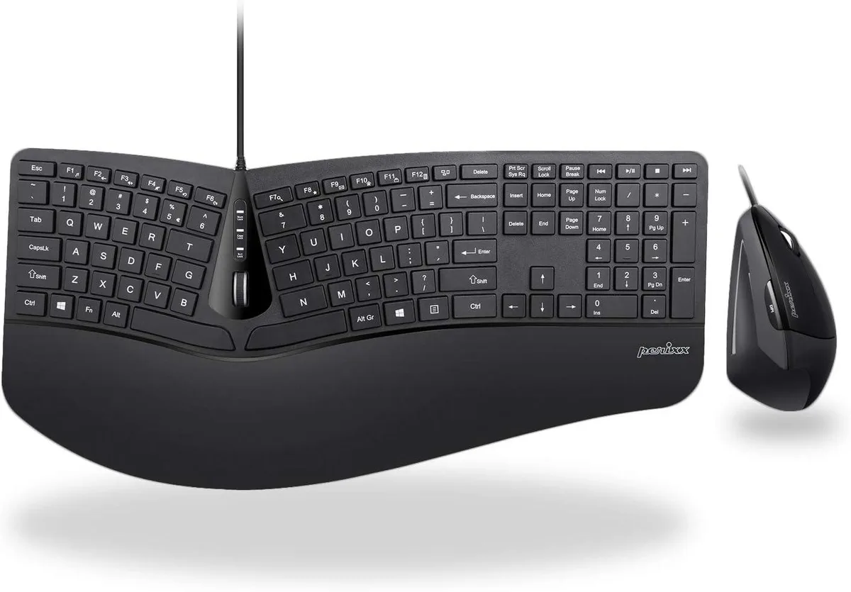 Perixx Perixx Periduo-505 Ergonomic Split Keyboard and Vertical Mouse Combo — product photo