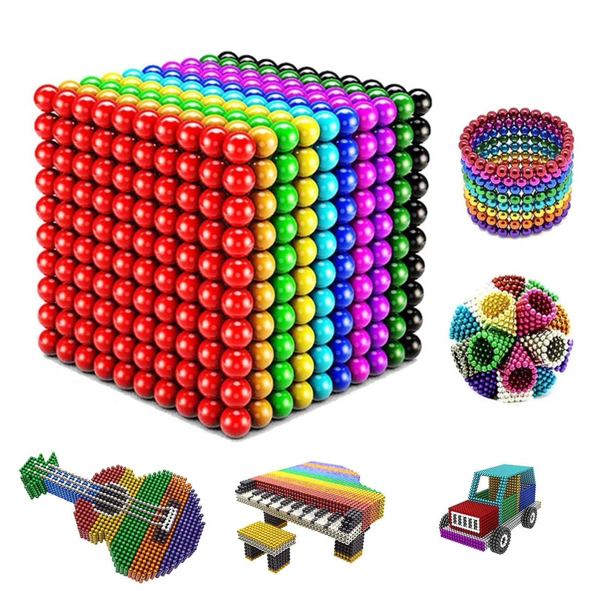 actoper actoper Magnetic Balls 3mm 1000 pcs 10 Rainbow Colors — product photo
