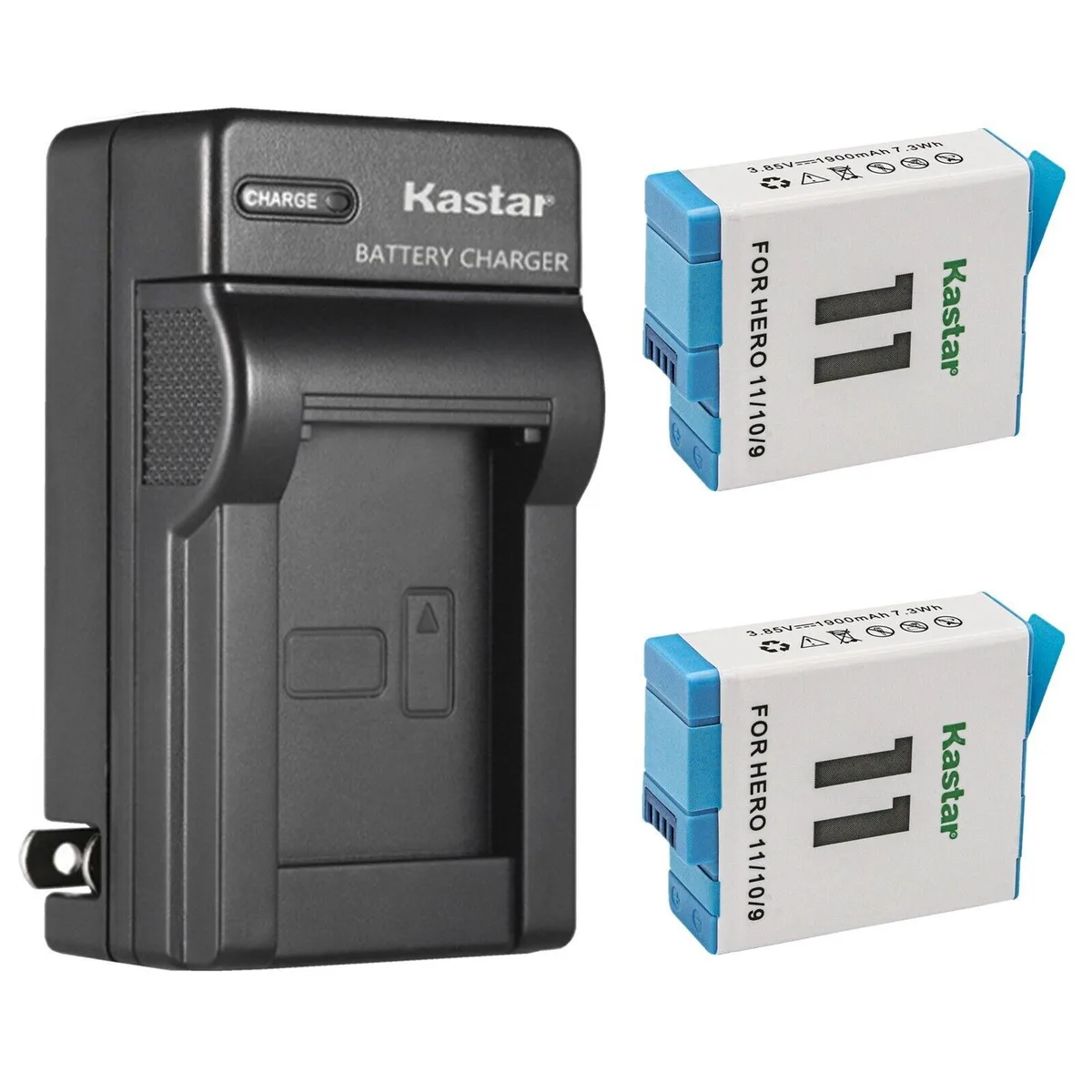 Kastar Kastar 2-Pack Battery &amp; AC Wall Charger for GoPro HERO 11/10/9 — product photo