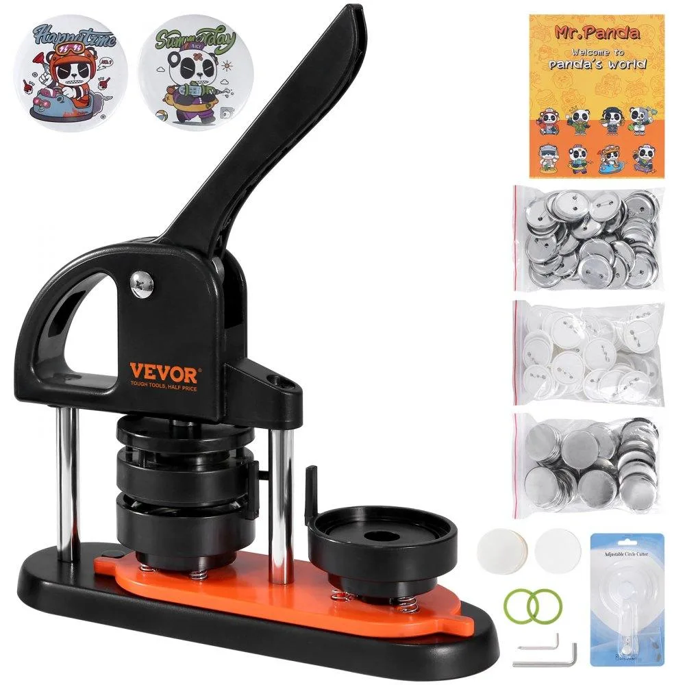 VEVOR VEVOR Button Maker 58mm Arc Handle with Panda Magic Book and 100pcs Parts — product photo