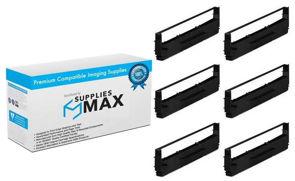 SuppliesMax SuppliesMax Swintec HD80 Black Printer Ribbon 6 Pack — product photo