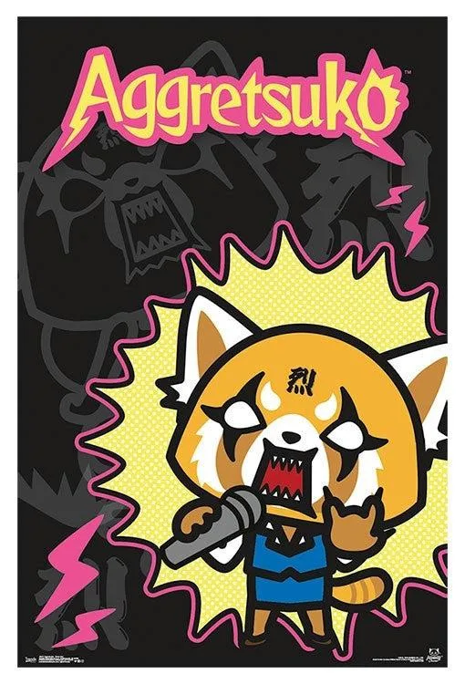 Aggretsuko Rock Out poster on heavy paper, 22 by 34 inches