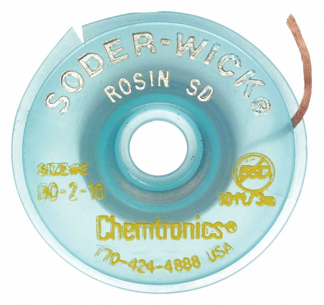 Chemtronics Chemtronics 80-2-10 Desoldering Wick 10 ft Size 2 Copper Rosin — product photo