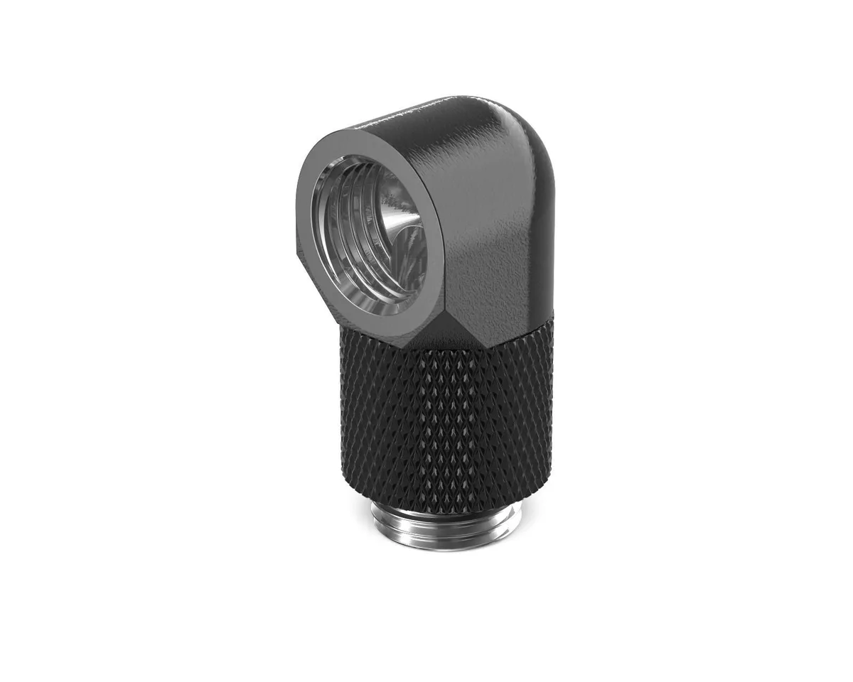 PrimoChill PrimoChill G1/4 90° Rotary 15mm Extension Elbow Fitting Satin Black — product photo