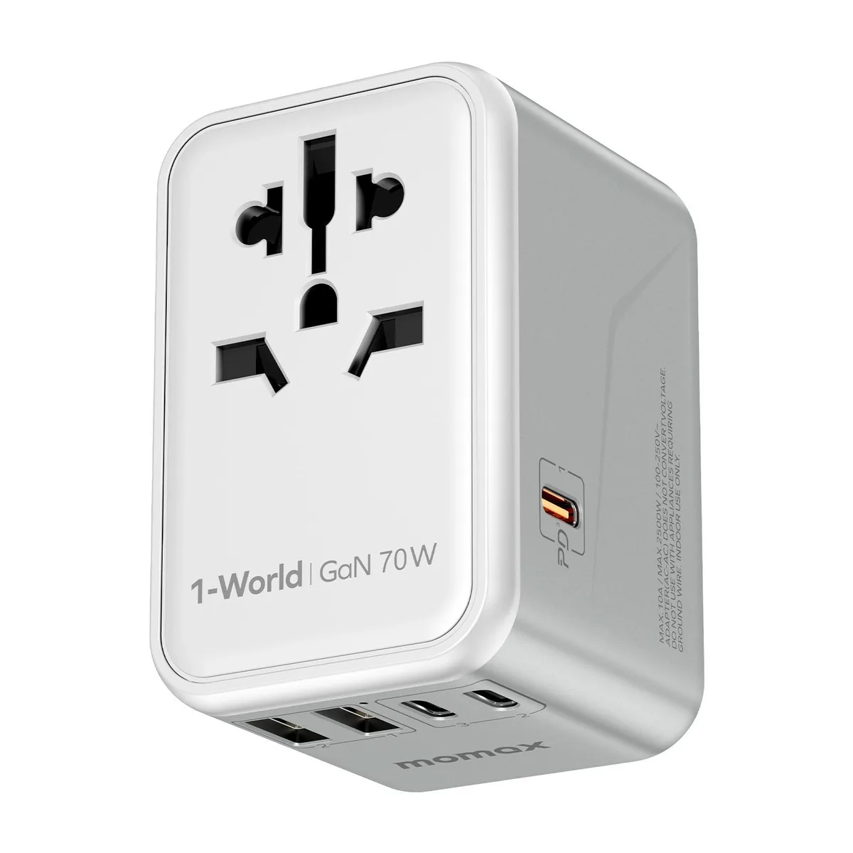 MOMAX Technology Ltd. MOMAX Technology Ltd. UA8AW 70W GaN power adapter, White — product photo