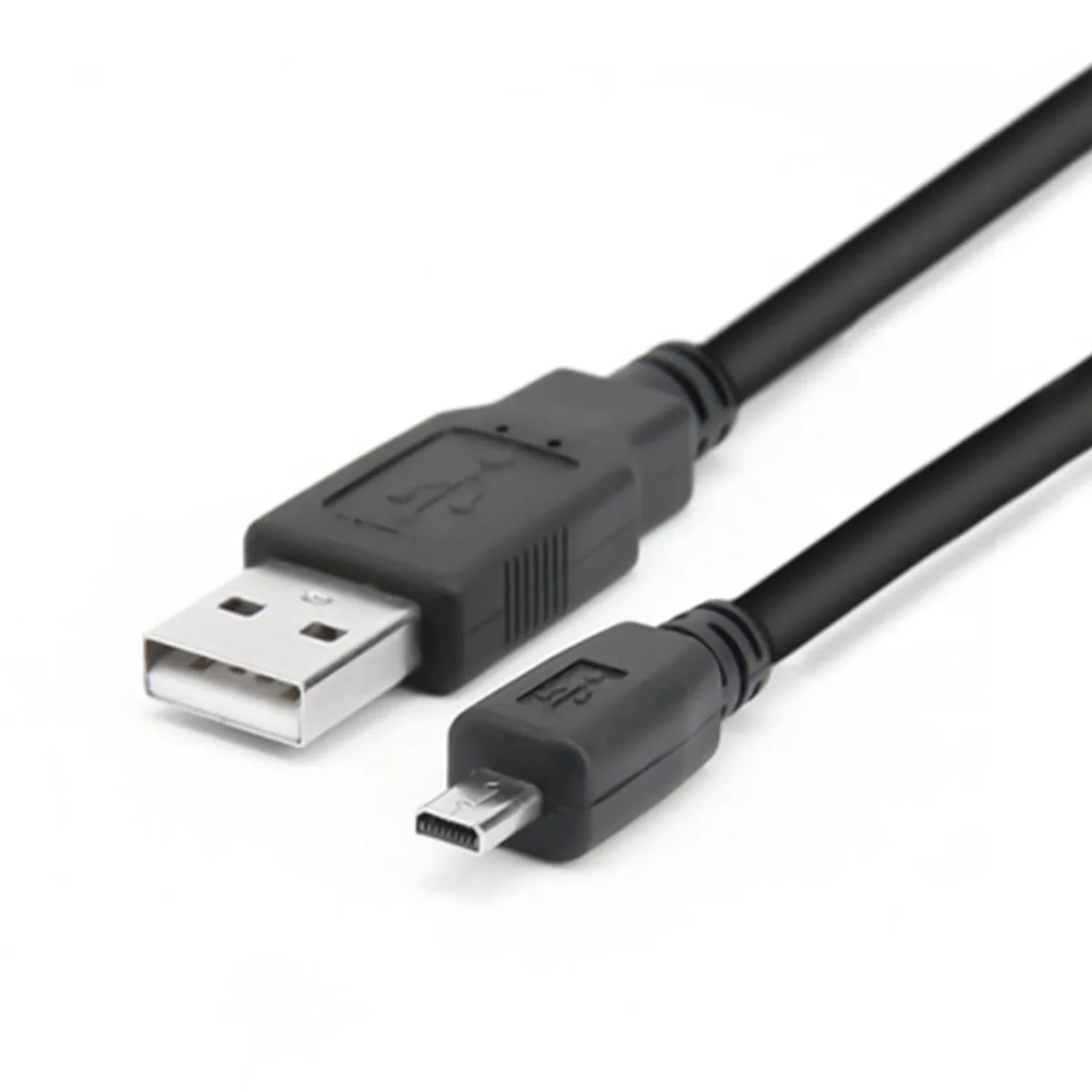 Black USB camera cable, 3.3 feet, male-to-male connectors