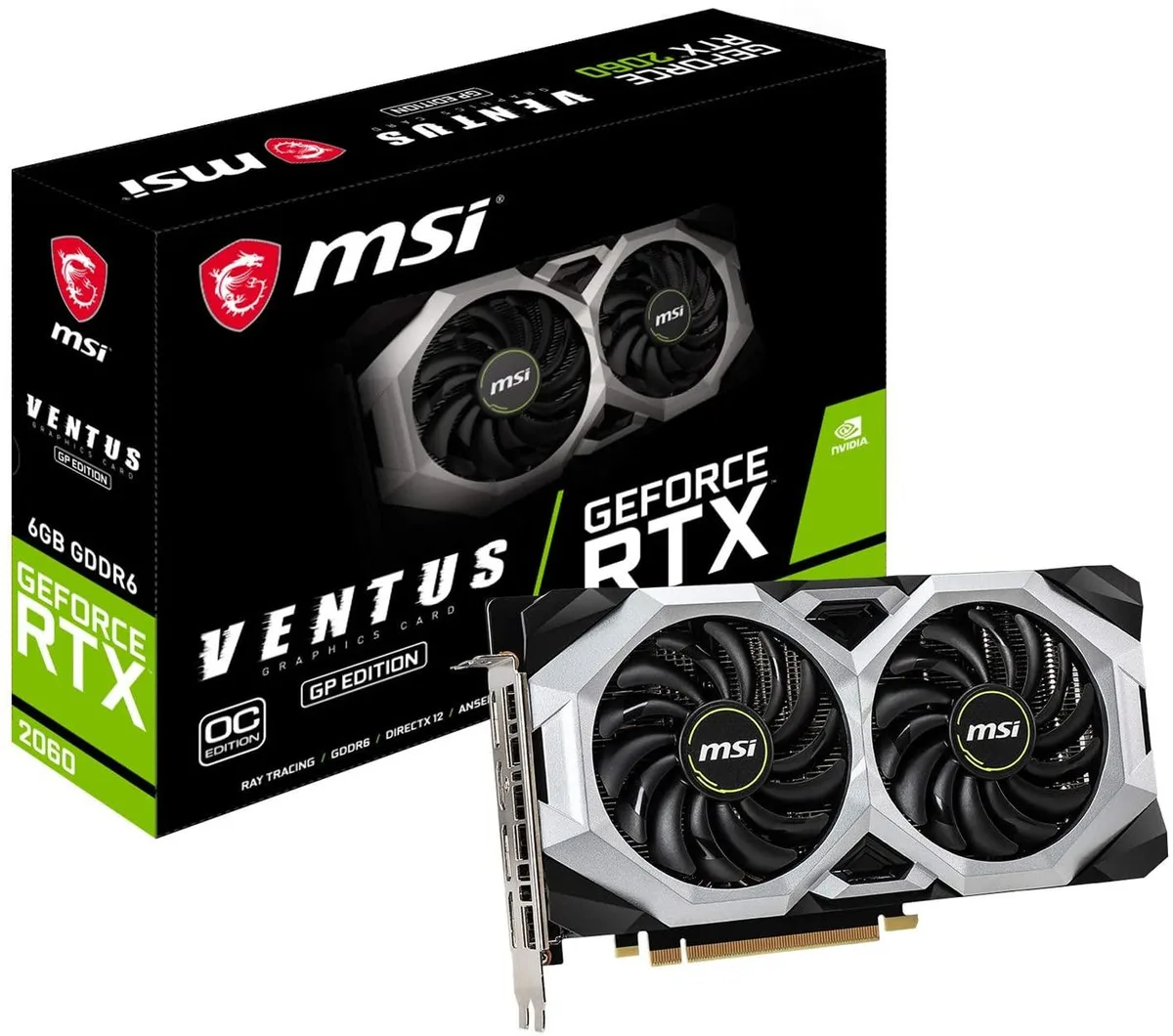 MSI MSI Ventus GP OC GeForce RTX 2060 graphics card — product photo