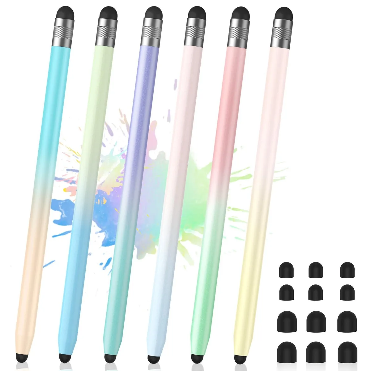  YUDIANMIE 2-in-1 Stylus Pen 6pcs Gradient Colors — product photo
