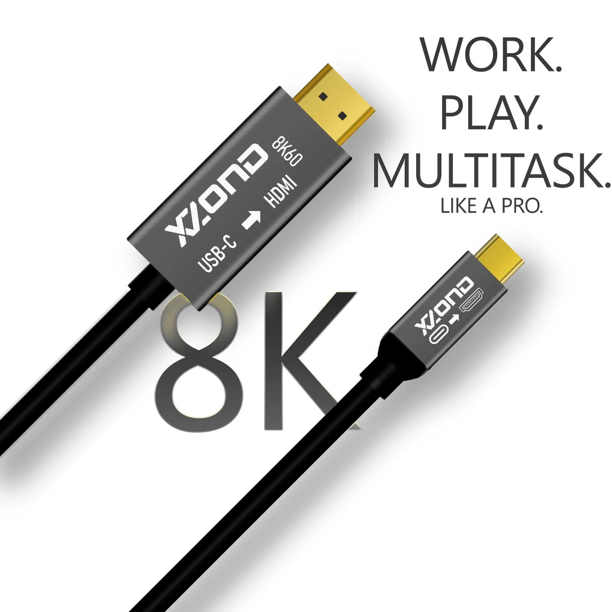 XZOND XZOND USB-C to HDMI 2.1 video adapter 6ft — product photo