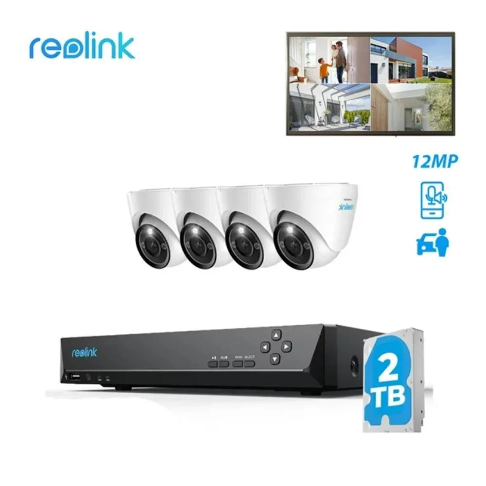 Reolink Reolink RLK8-1200D4-A 12MP 8CH PoE Surveillance Security System 4 Cameras 2TB HDD — product photo