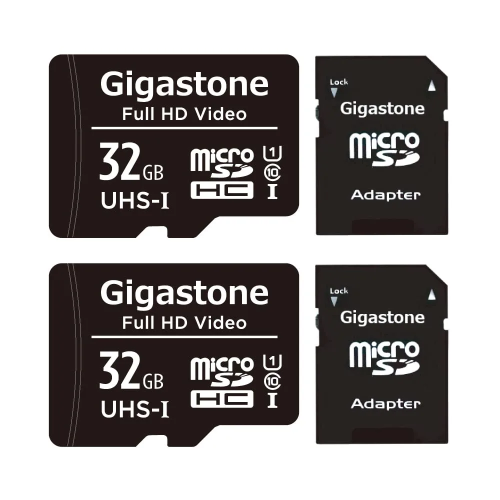 Gigastone Corporation Gigastone Corporation 32GB 2-Pack Micro SD Card UHS-I U1 Class 10 90MB/s memory card — product photo