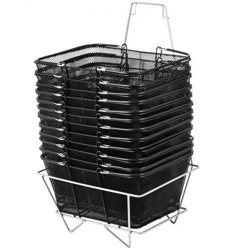 VEVOR VEVOR BF-102 Shopping Baskets 12PCS Black Metal with Stand — product photo
