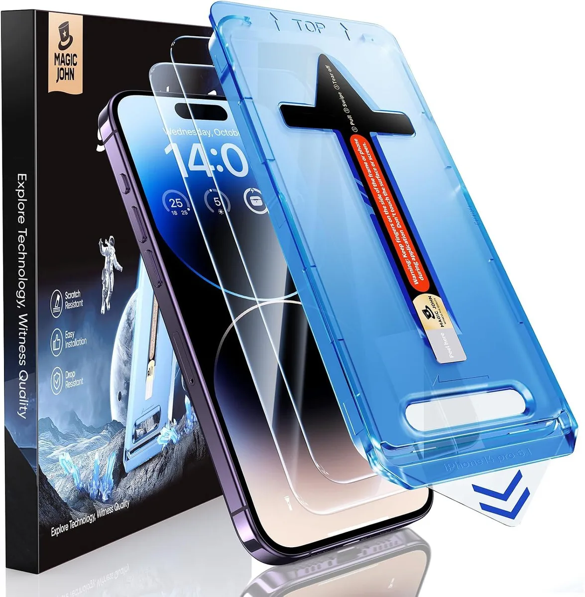 NuoTo NuoTo 2 Pack Tempered Glass Screen Protector for iPhone 14 Pro 6.1 inch — product photo