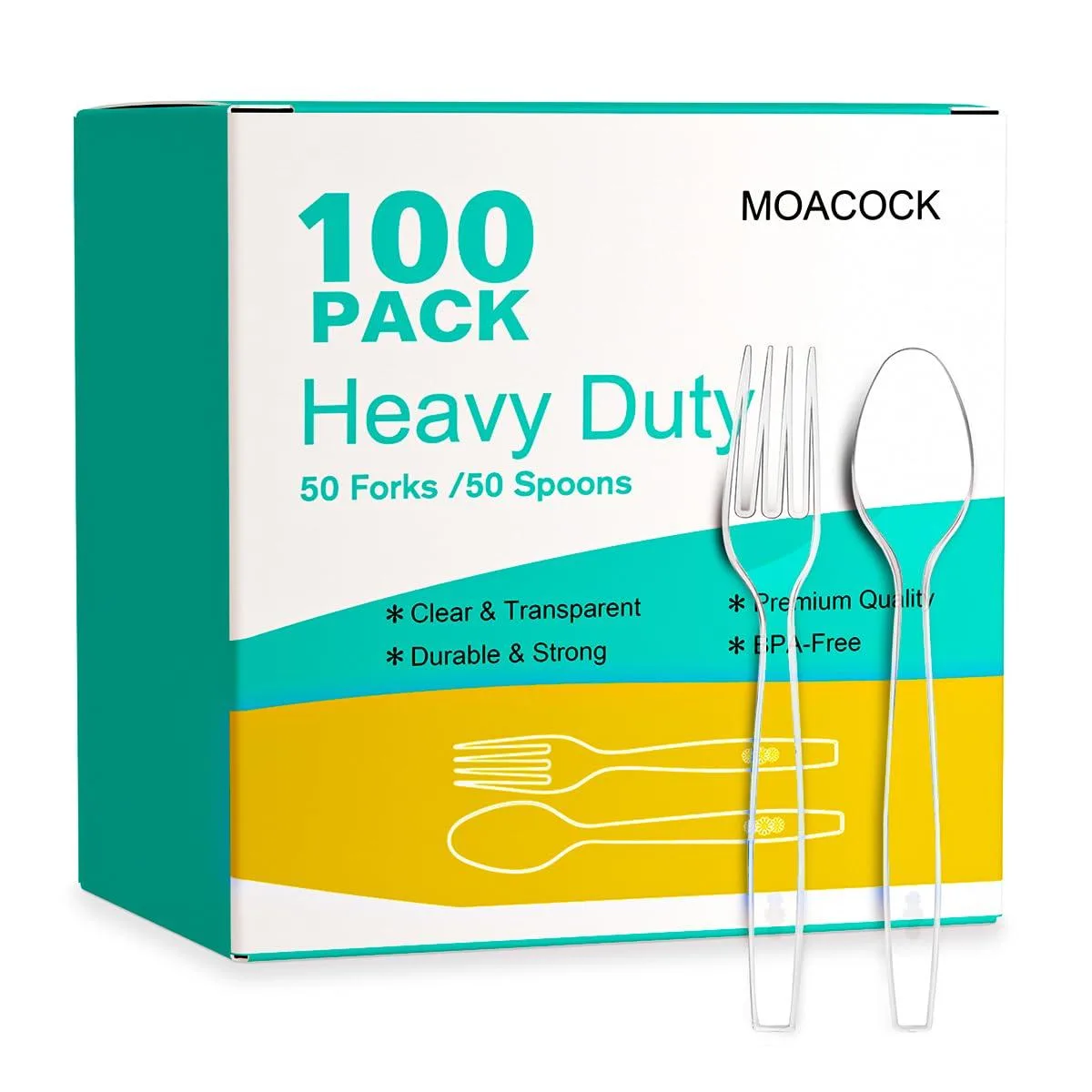 No Sew No Sew FK-SP-5050 Flatware 50 Forks 50 Spoons 100 Count — product photo