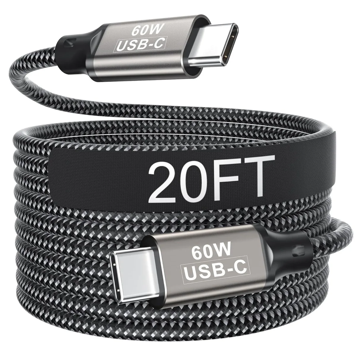 Chopmate Chopmate USB-C Cable 20ft 60W 3A Braided — product photo