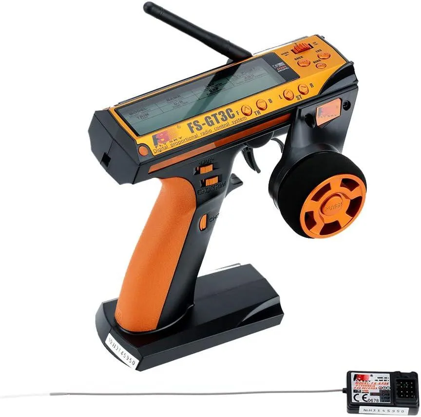 WUQ WUQ Flysky FS-GT3C 2.4GHz 3CH RC Transmitter & Receiver Yellow — product photo