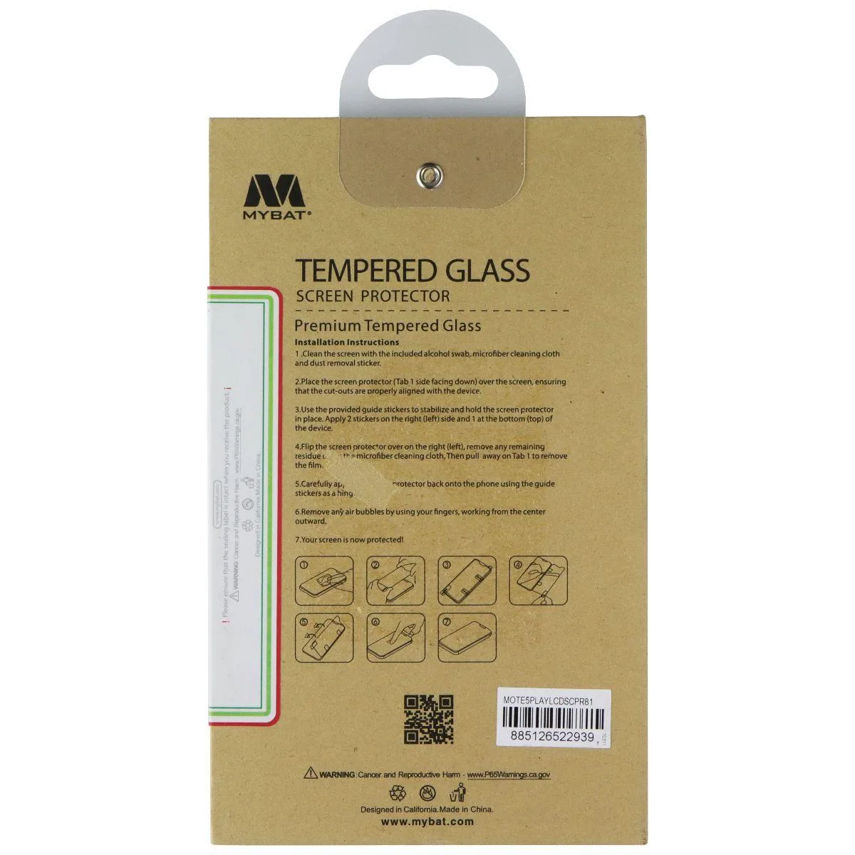 Mybat Mybat Tempered Glass Screen Protector Clear for Motorola Moto E5 Play — product photo