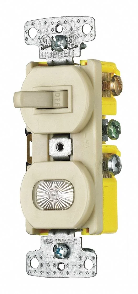 Bryant Bryant RC109I Ivory Combination Switch Pilot Light 15A 120V — product photo