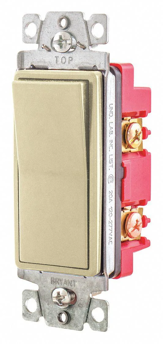 Bryant Bryant 9904 20A 120/277V Ivory 4-Way Rocker Switch — product photo