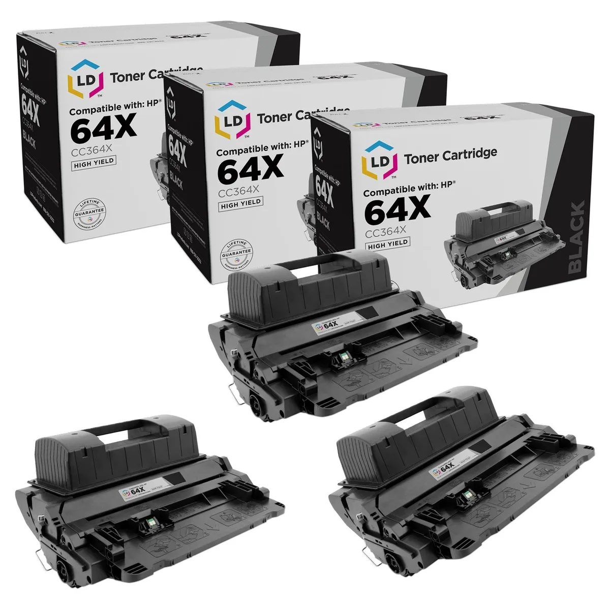 LD Products LD Products HP 64X CC364X High Yield Toner Cartridge Black 3-Pack — product photo