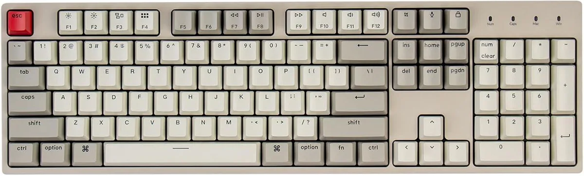 TUKO TUKO C2 Full Size Wired Mechanical Keyboard Brown Switch 104 Keys Retro Keycaps gaming keyboard — product photo