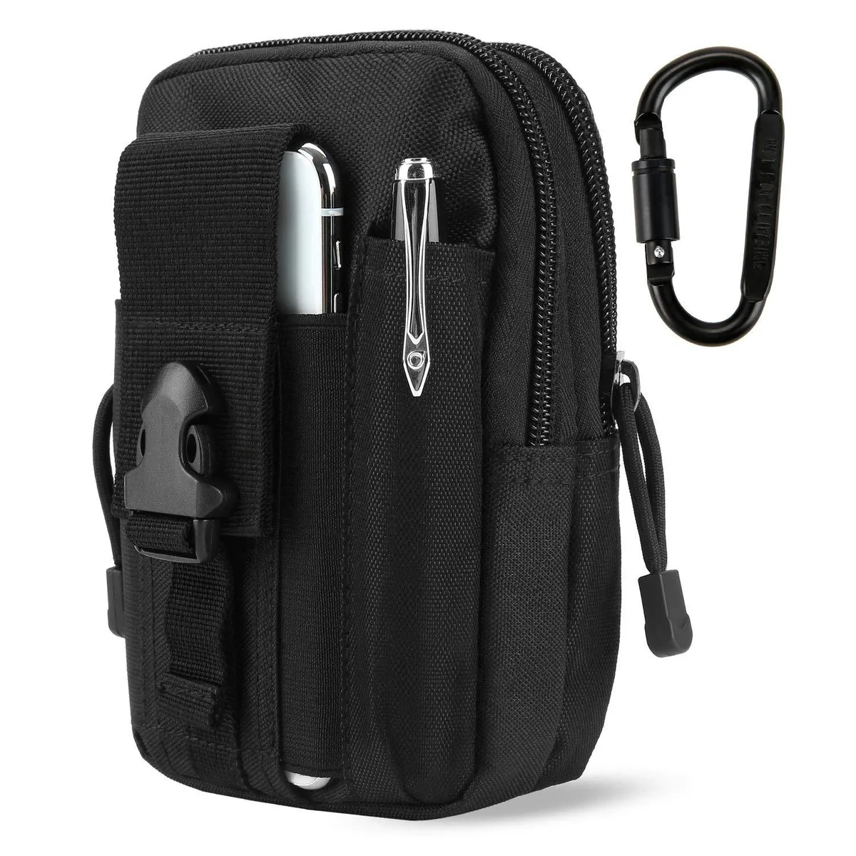 No Sew No Sew ALARQAM001 Tactical Waist Pack 6.8 x 4.8 x 1.5 in Black Nylon — product photo