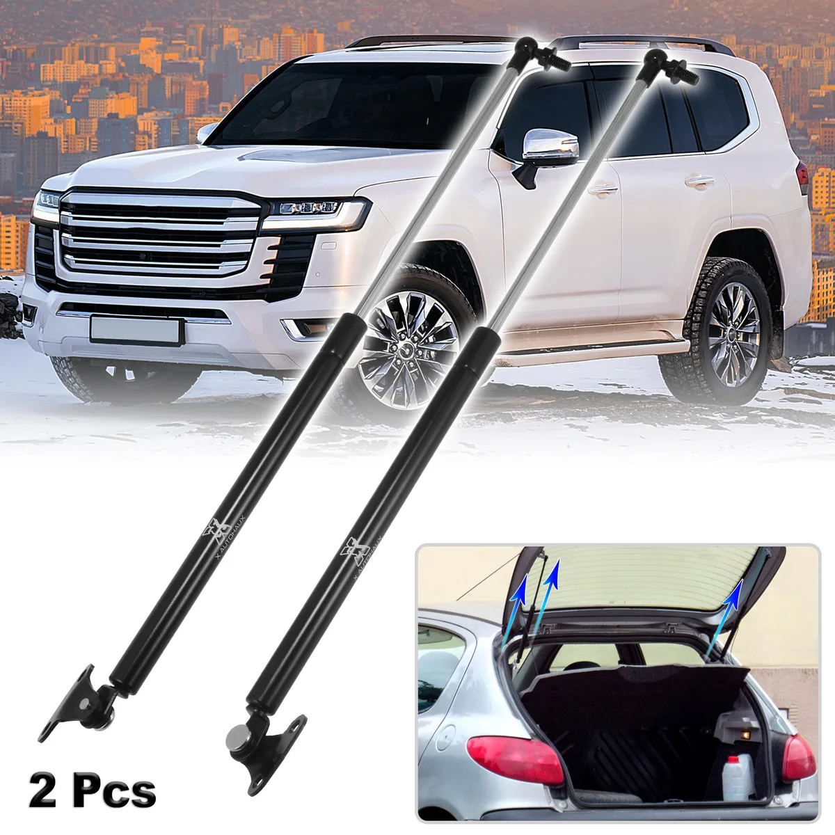 Unique-Bargains Unique-Bargains Rear Trunk Gas Struts for LandCruiser 100 Series 1998-2007 Black — product photo