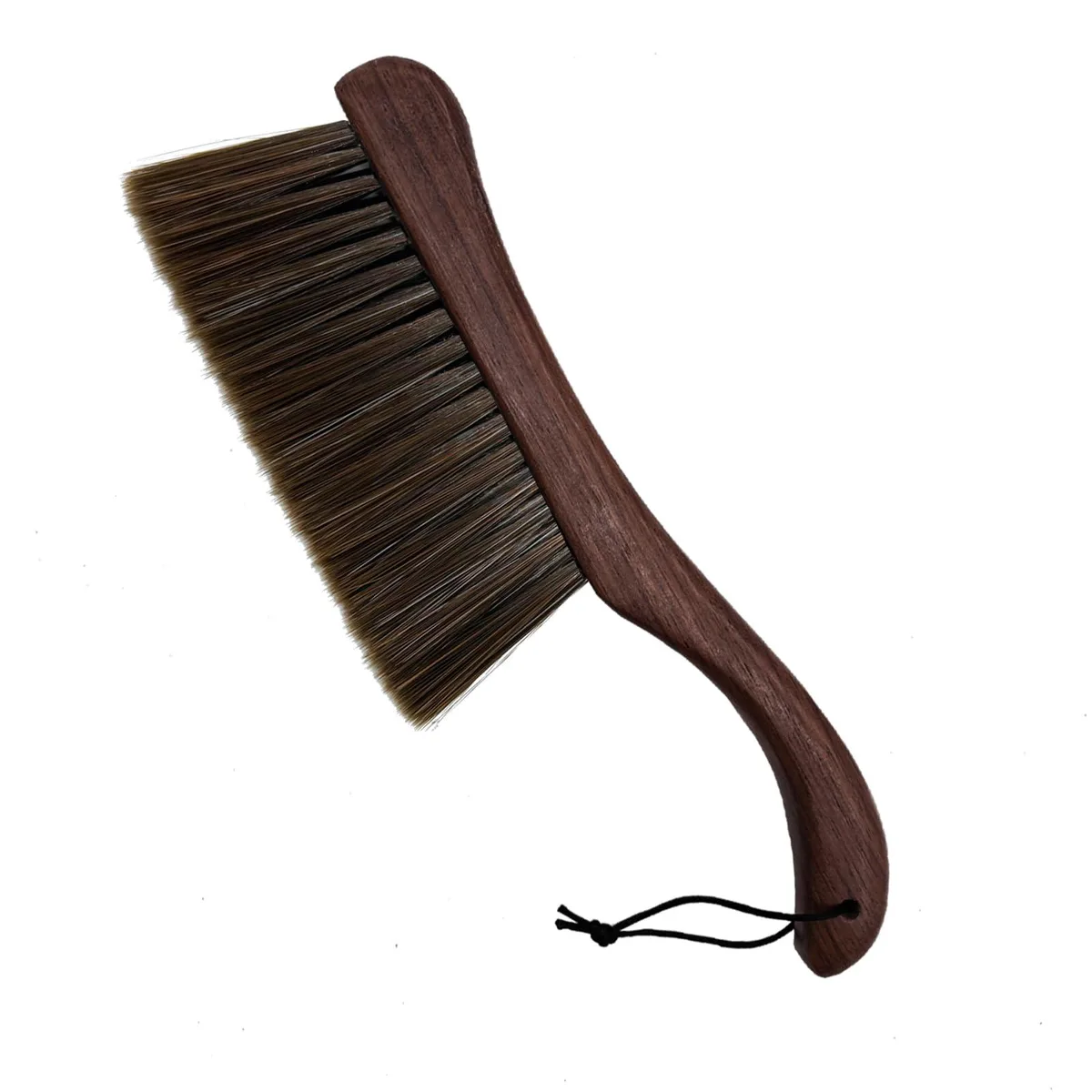 Hand broom with white PET bristles and chicken wing wood handle 32.5 cm long