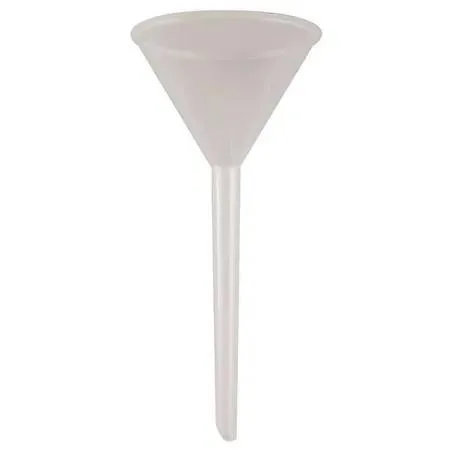 Clear polypropylene funnel set of 12 with 60mm rim and 50mm stem