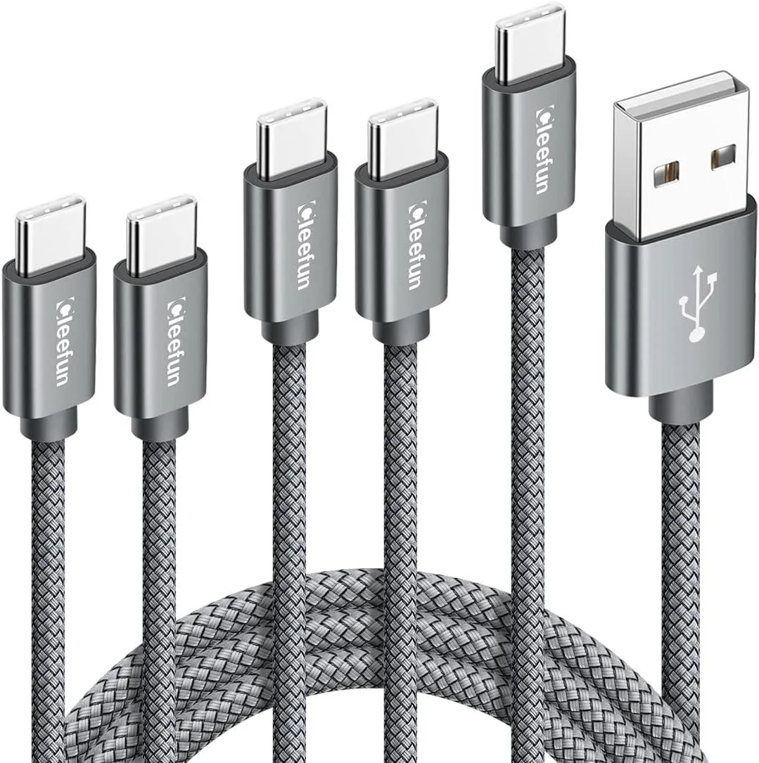 Elestur Elestur USB-A to USB-C Cable 5-Pack 3/3/6/6/10 ft 3A 480Mbps — product photo