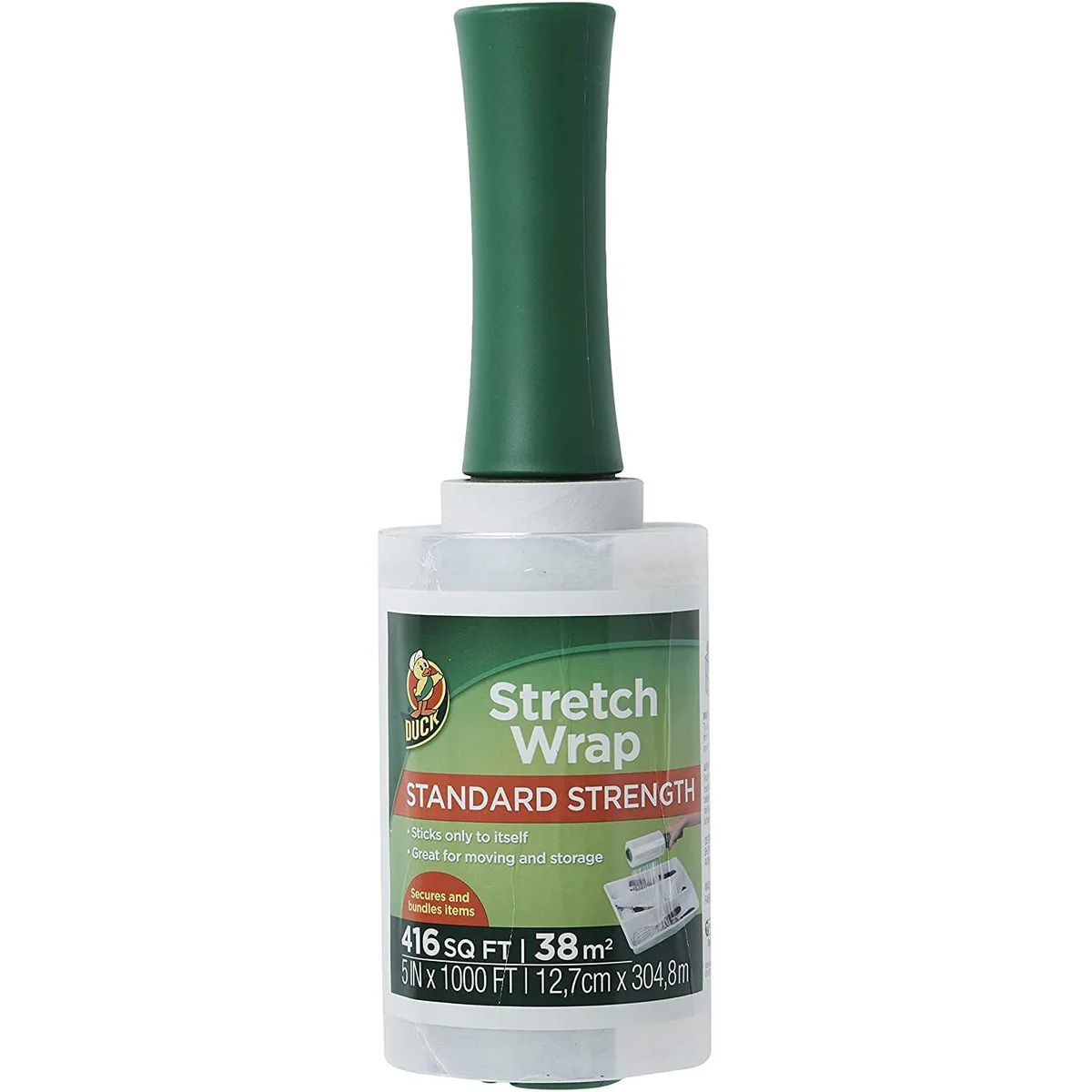 Duck Duck Standard Stretch Wrap with Handle 40 Gauge 1000 ft Clear — product photo