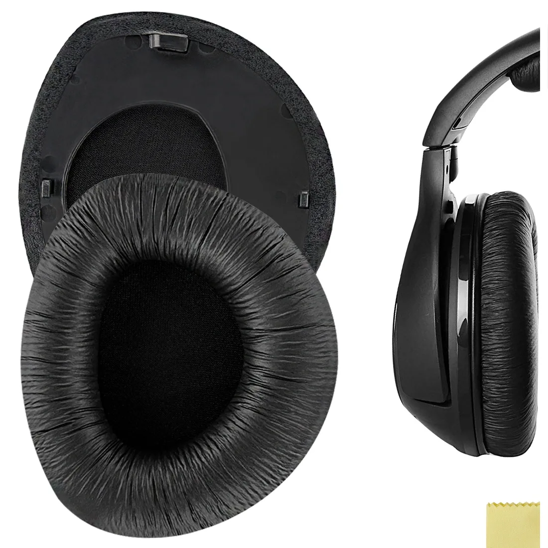 Geekria Geekria QuickFit Leatherette Ear Pads for Sennheiser RS160/170/180 (Black) — product photo