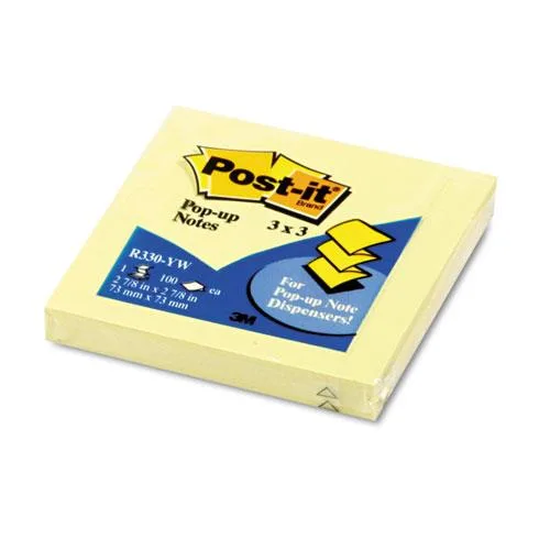 Post-it Pop-up Notes Post-it Pop-up Notes Canary Yellow 3x3 Pop-Up Refill 12 Pads — product photo