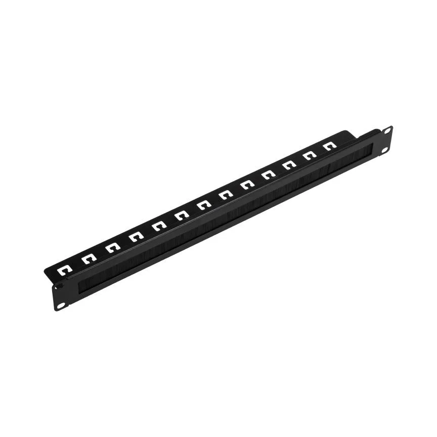 NavePoint NavePoint 00300627 1U Rack Mount Cable Management Panel with Brush Slot Black — product photo