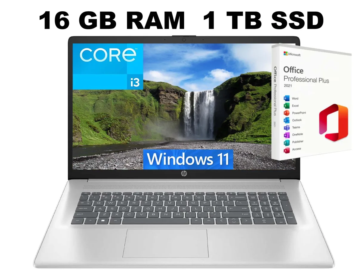 HP HP 17 laptop i3-1215U 16GB 1TB Silver — product photo