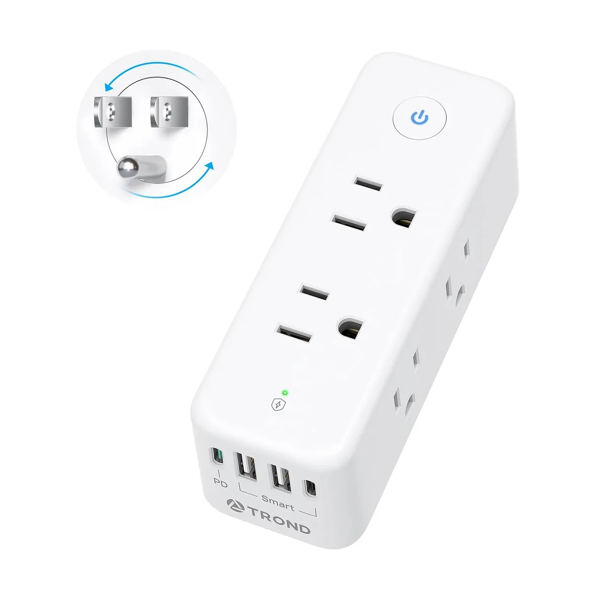  TROND 360° Rotating Outlet Extender PD 20W USB-C 6 AC 4 USB Ports — product photo