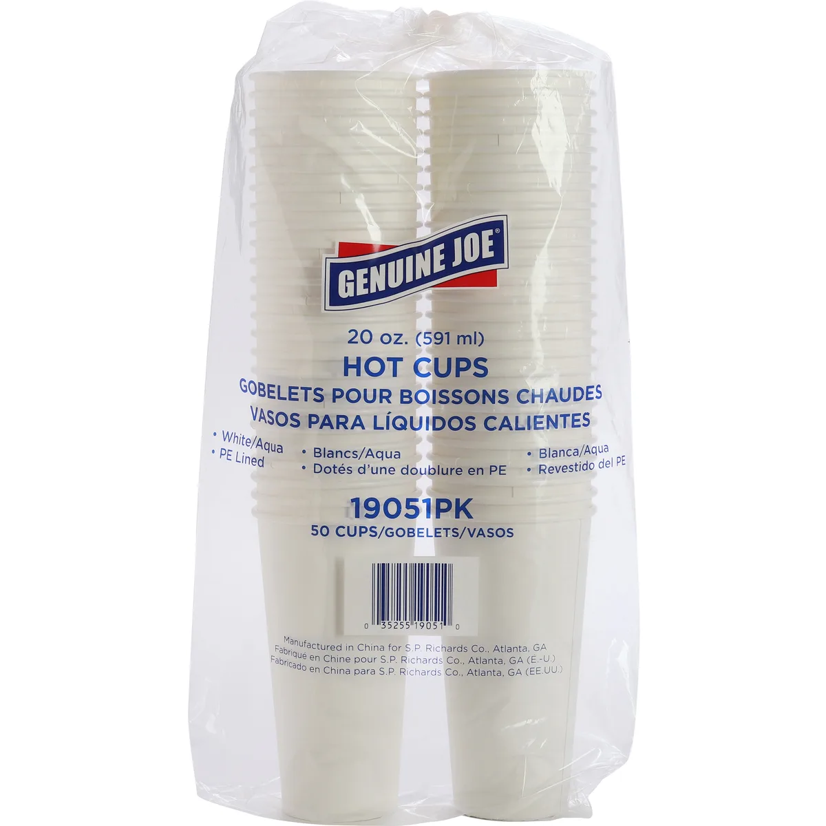 Genuine Joe Genuine Joe 19051CT 20 fl oz White Cups 1000 Carton — product photo