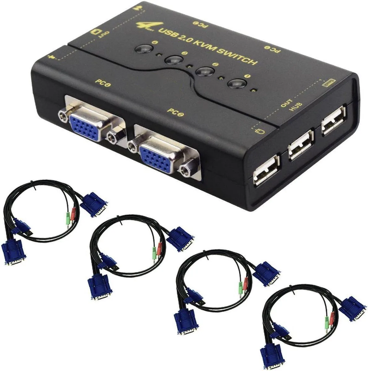 Vszerda Vszerda 4 Port VGA KVM Switch with USB Hub and Audio Support — product photo