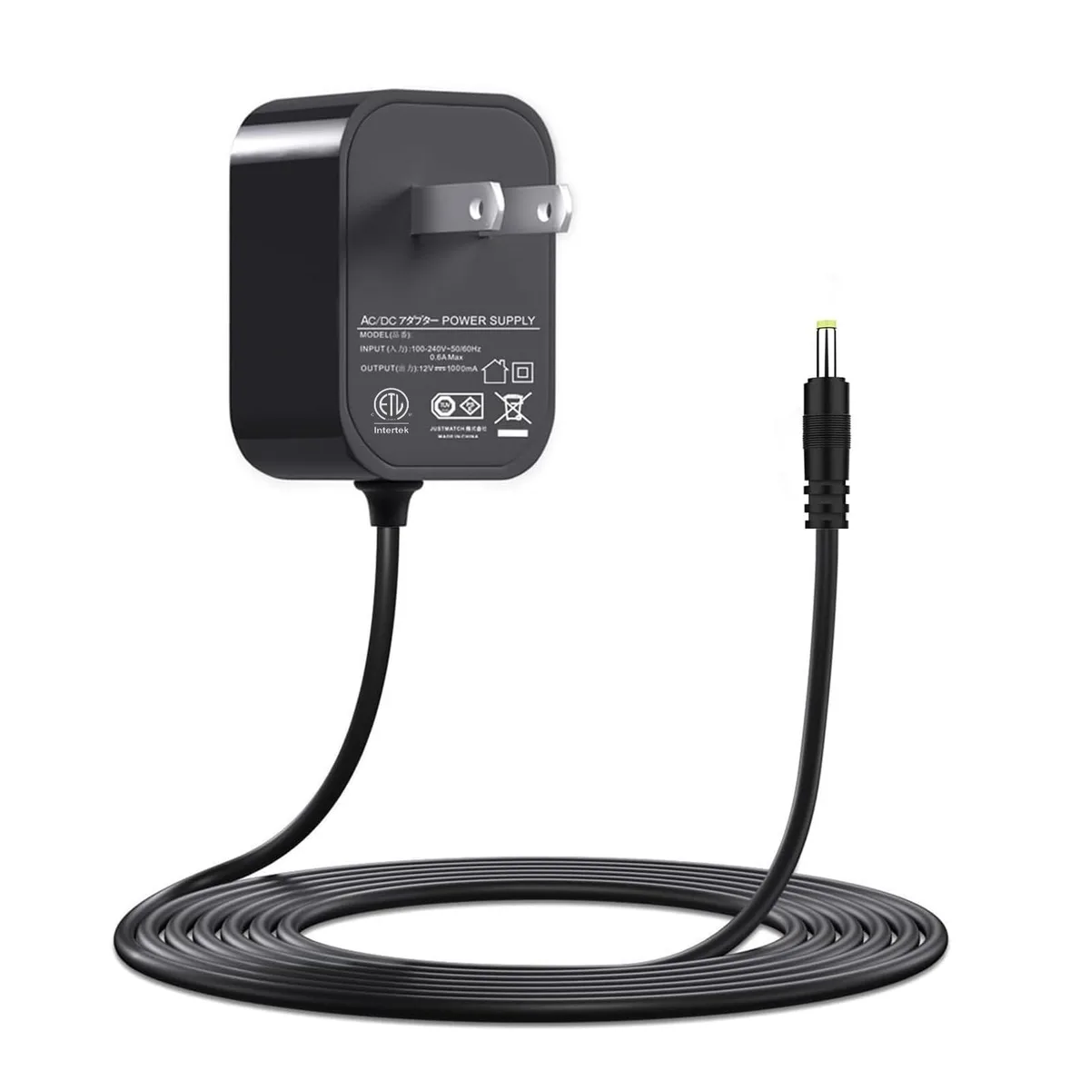 Compact black wall charger with 5.9 ft cable for SCRIB3D pens