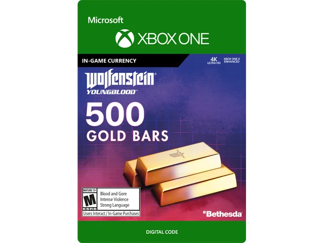 Bethesda Softworks Bethesda Softworks KZP-00036 Wolfenstein: Youngblood 500 Gold Bars downloadable game — product photo