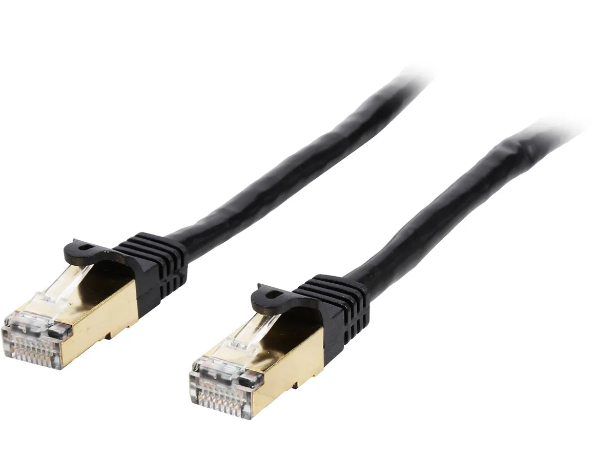 STARTECH STARTECH C6ASPAT25BK network ethernet cable Cat6a 25 ft shielded black — product photo
