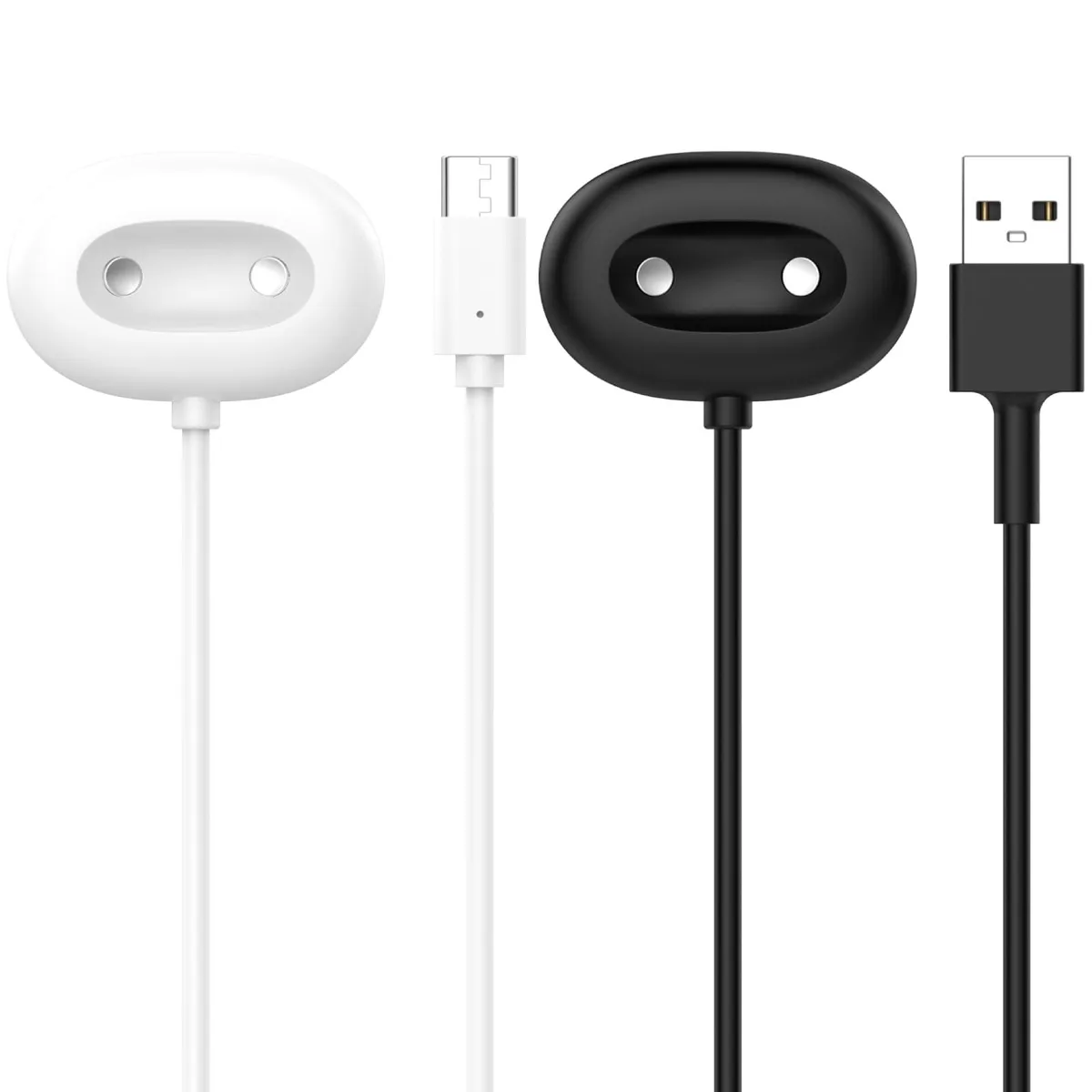 Chofit Pixel Watch 4 41mm/45mm USB-A & USB-C charger 2-pack white & black — product photo