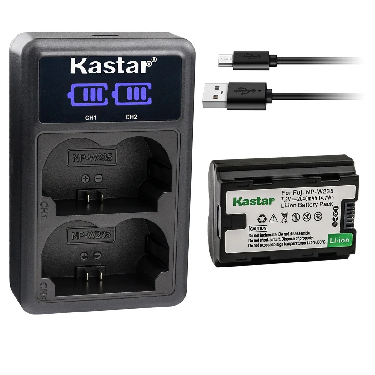 Kastar Kastar NP-W235 Battery &amp; LED2 USB Charger Kit — product photo