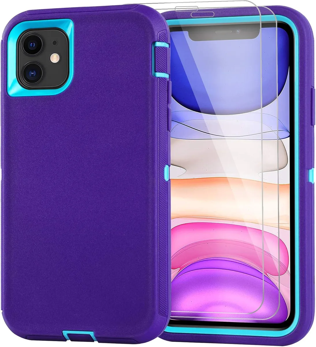 PISKEKAT PISKEKAT iPhone 11 6.1 Case Purple+Blue — product photo