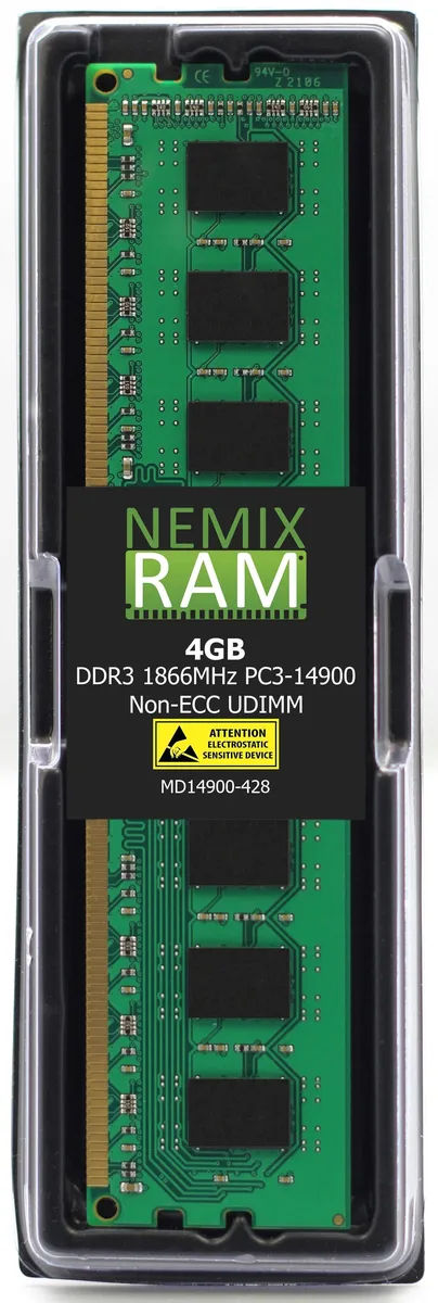 NEMIX RAM NEMIX RAM 4GB DDR3 1866 PC3-14900 CL13 1.35V 240-Pin UDIMM desktop RAM — product photo