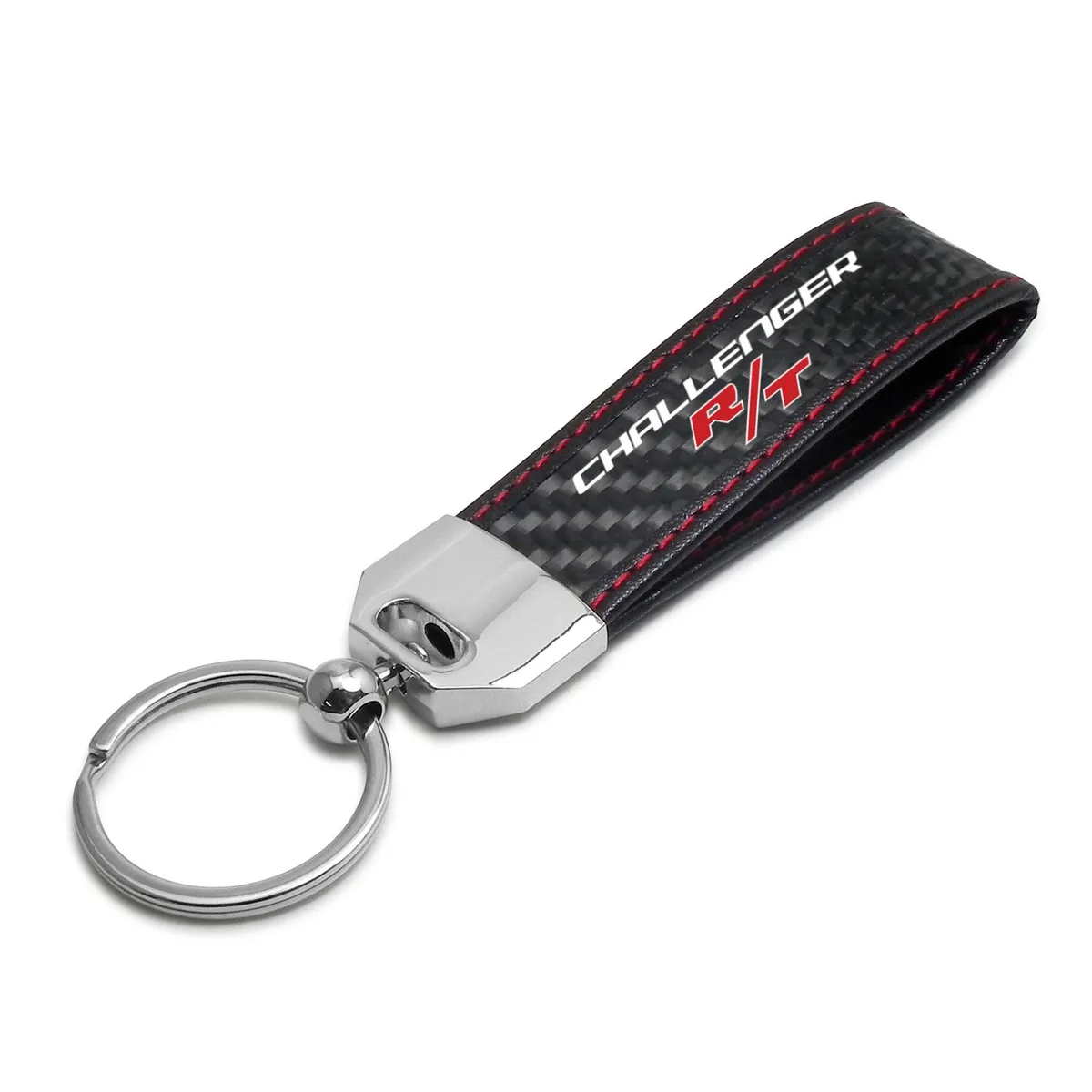 iPick Image, LLC iPick Image, LLC Dodge Challenger R/T Carbon Fiber Key Chain Red Stitching — product photo