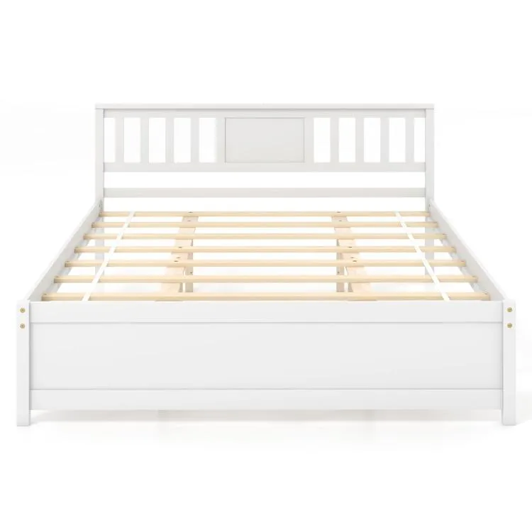 SlickBlue SlickBlue Wooden Platform Bed White Queen 84.5x64x33.5in — product photo